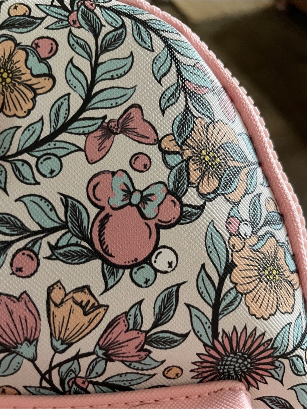 Disney Minnie Mouse Pink Floral Backpack - Picture 10 of 10